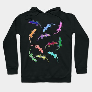 Glitchy Geckos doodle Pattern Hoodie